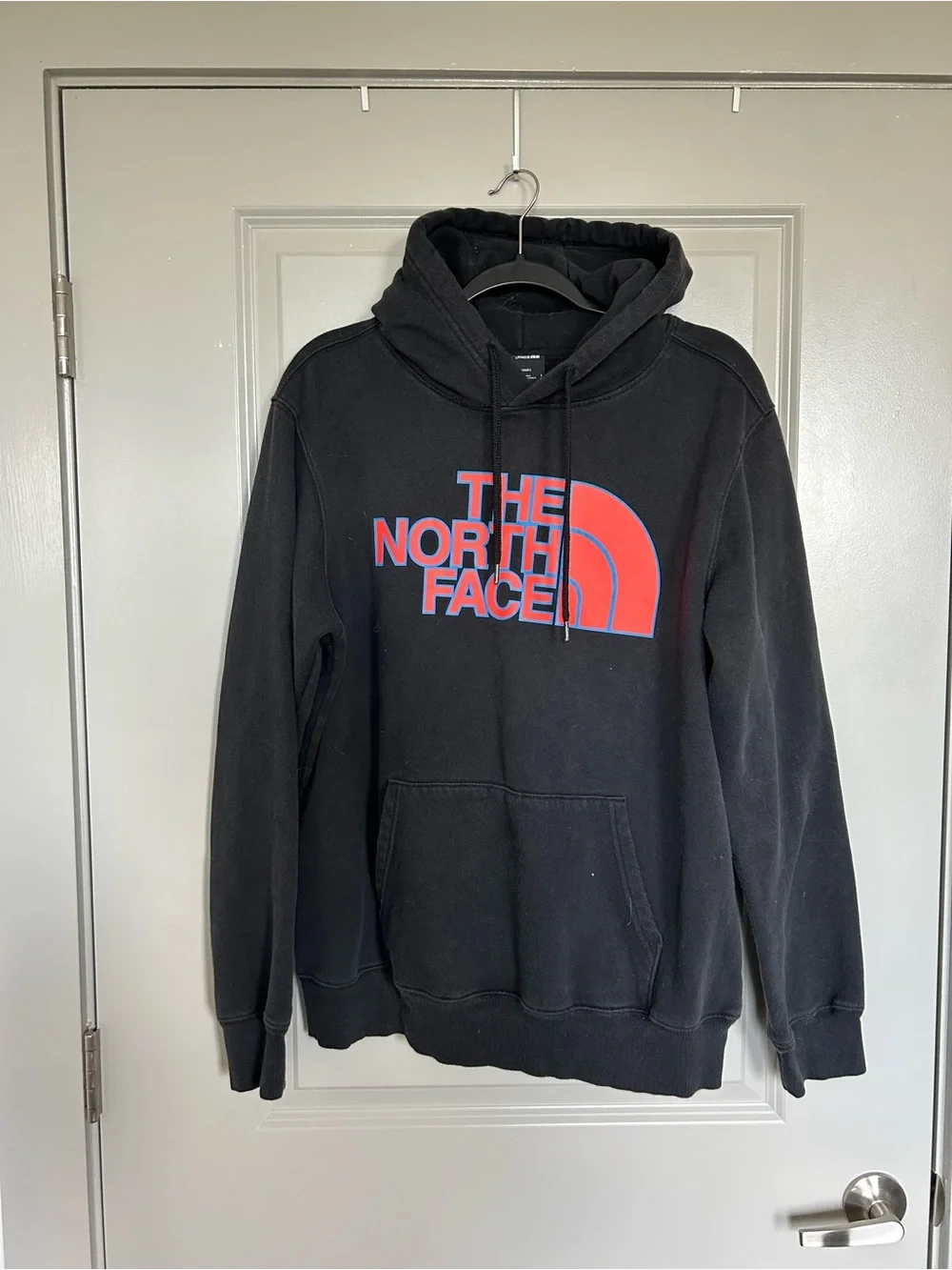 The North Face Black Pullover Hoodie with Red Logo